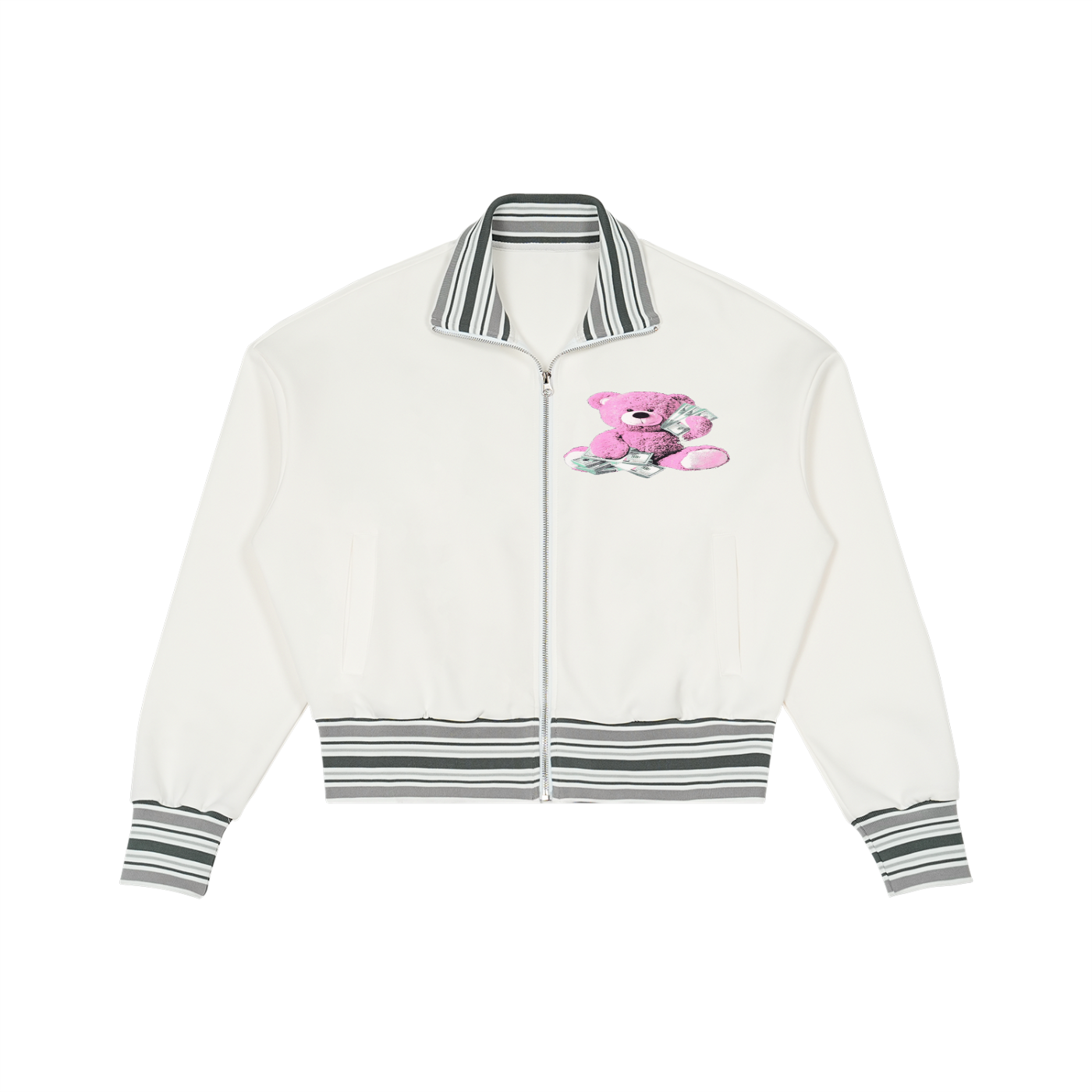 Pink Bear white jacket 