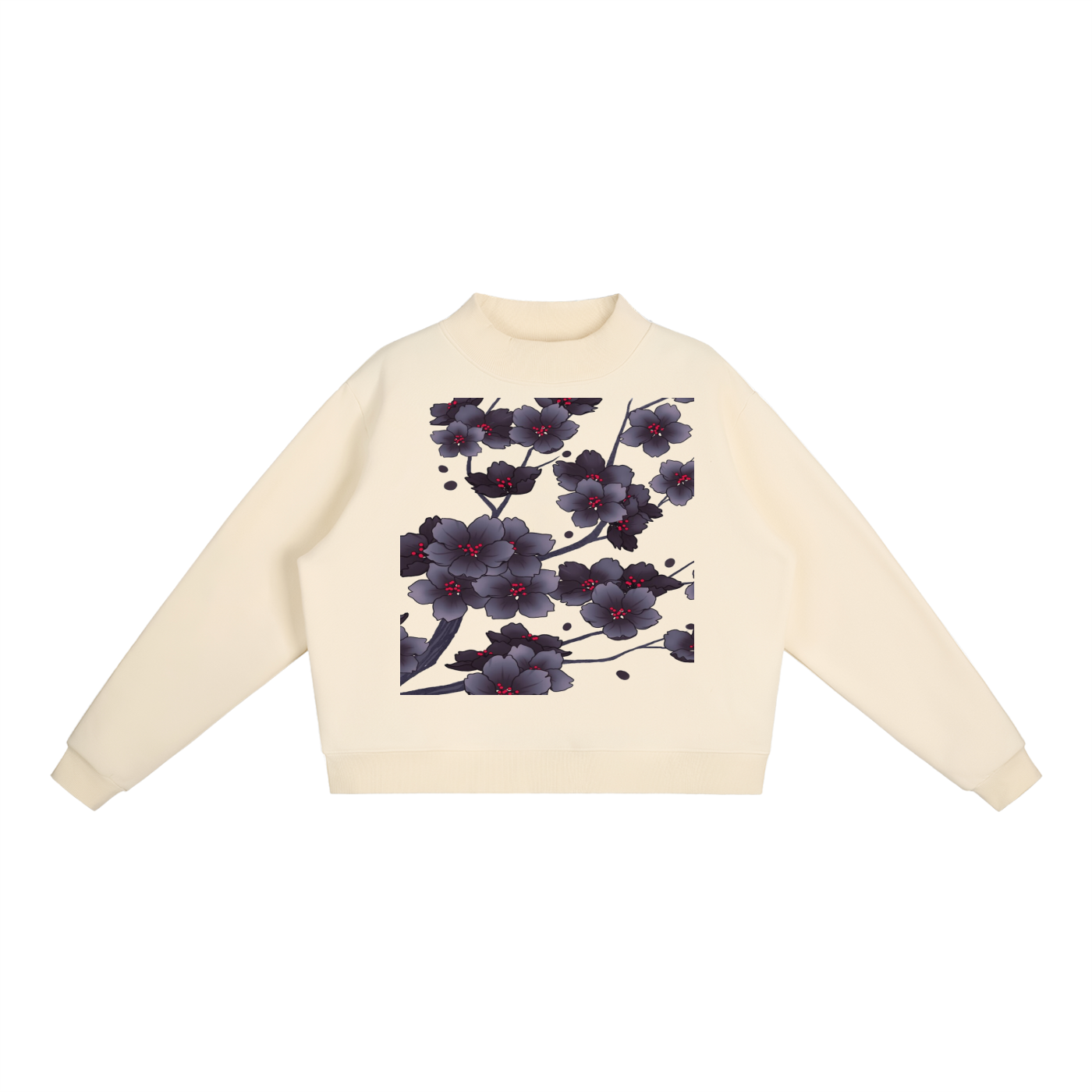 Essential Fleece Mock-Neck Crew Sweatshirt