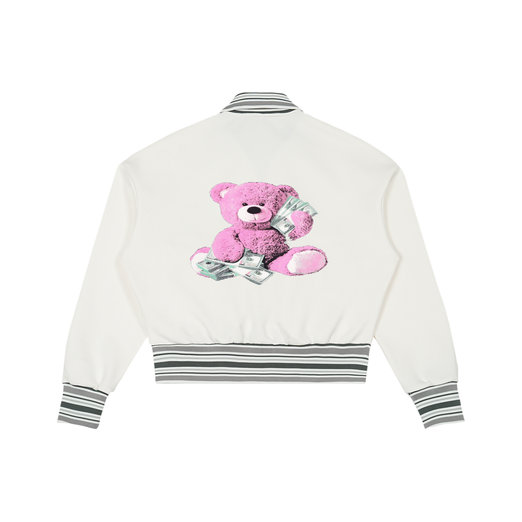 Pink Bear white jacket 