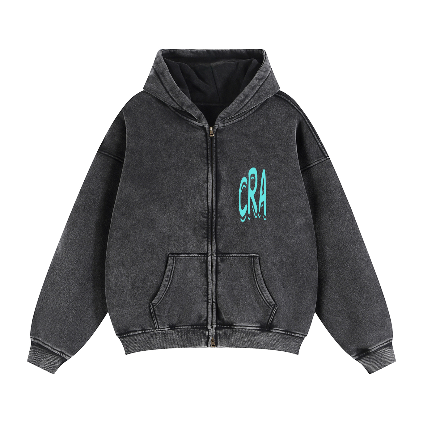 Zip-Through Boxy Fleece Hoodie