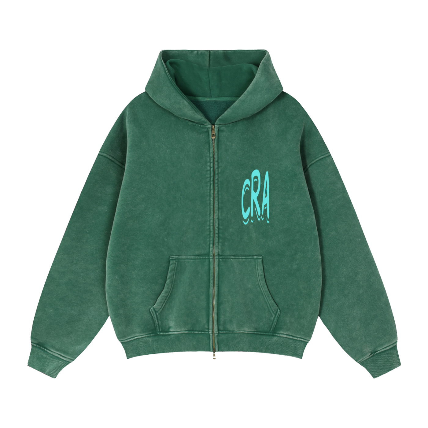 Zip-Through Boxy Fleece Hoodie