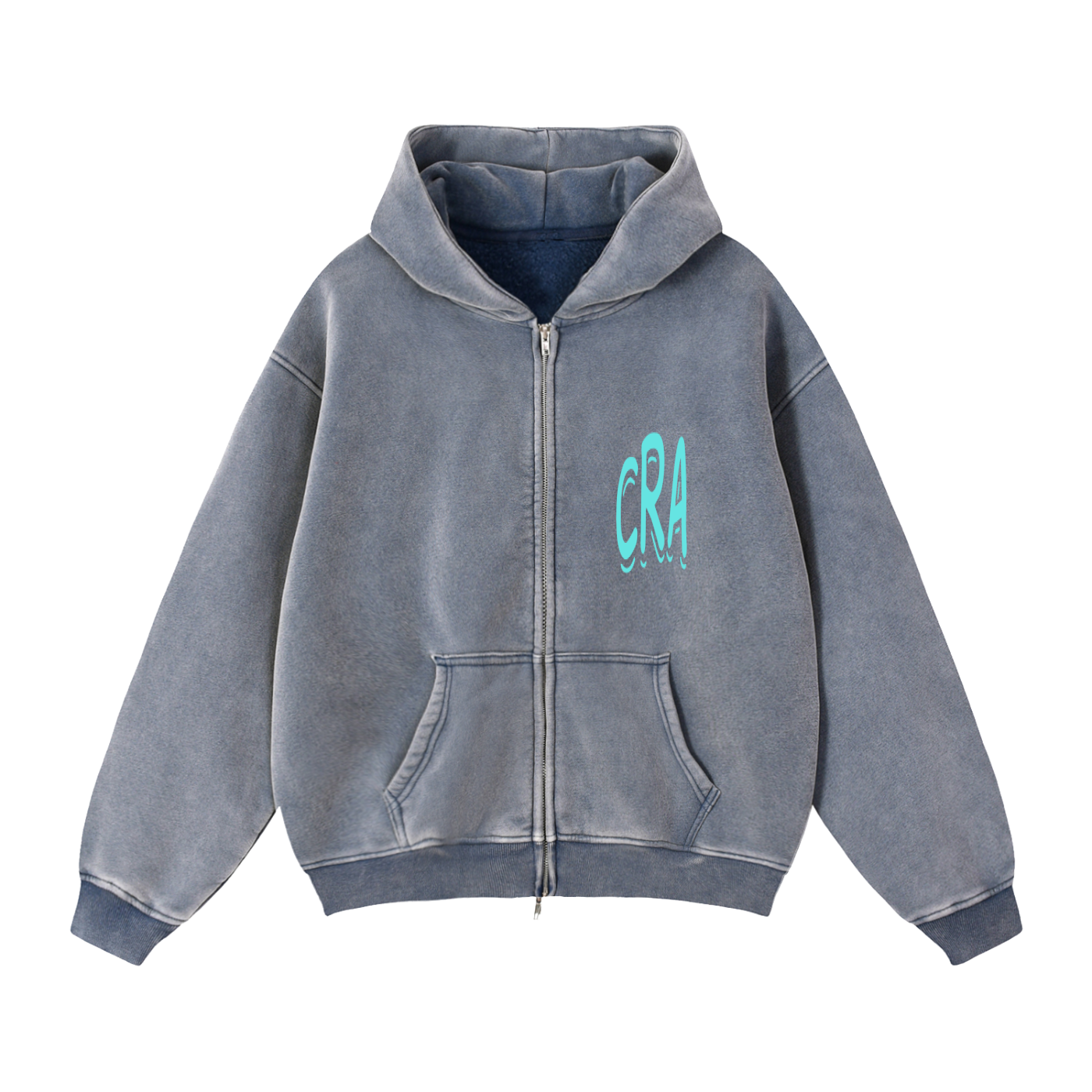 Zip-Through Boxy Fleece Hoodie