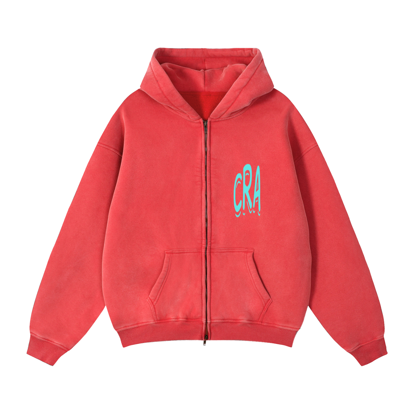Zip-Through Boxy Fleece Hoodie