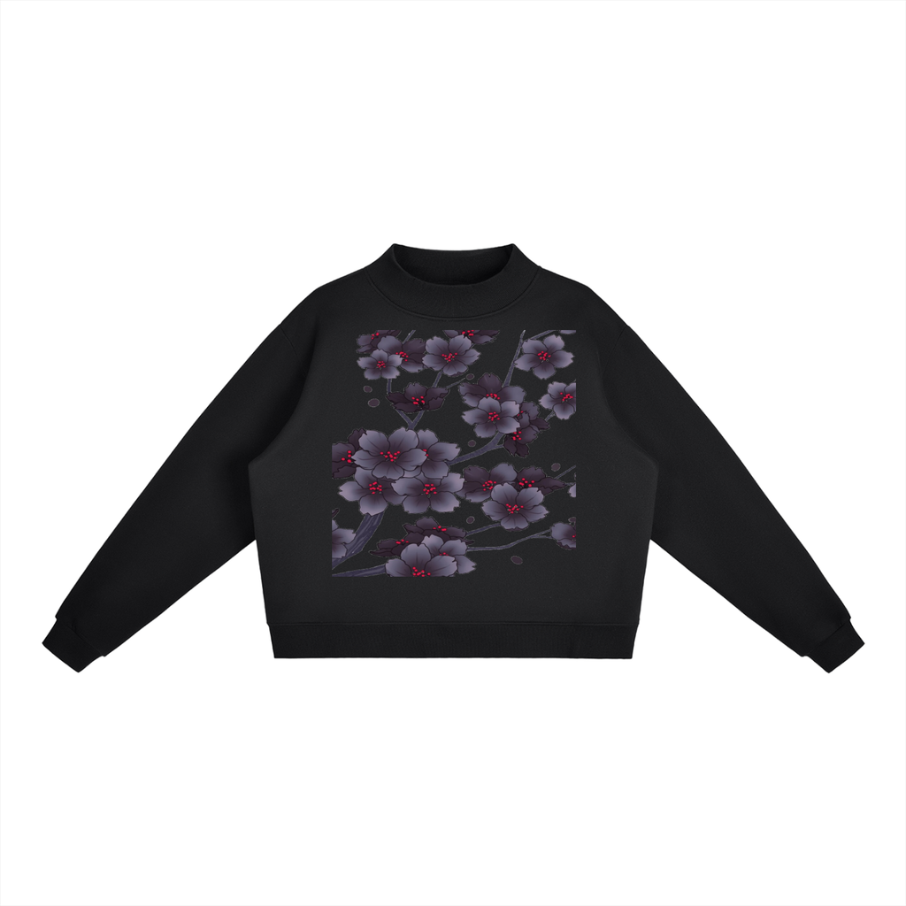 Essential Fleece Mock-Neck Crew Sweatshirt